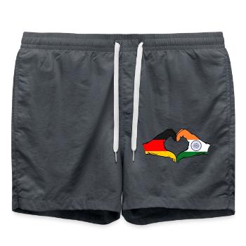 Germany India hands heart shape - Swim Trunks - anthracite - Front - AI Model Male 185 light (185cm)