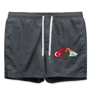 Turkey India Hands Heart Shape Used - Swim Trunks - anthracite - Front - AI Model Male 185 light (185cm)