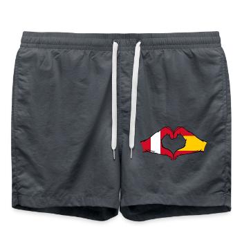 Peru Spanien Hände Herzform - Badeshorts - Anthrazit - Vorne - AI Model Male 185 light (185cm)