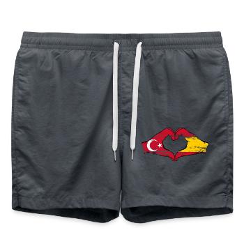Turquie Espagne Mains Forme Coeur Utilisé - Short de bain - charbon - Devant - AI Model Male 185 light (185cm)