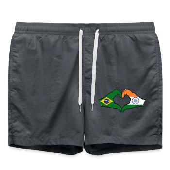 Brésil Inde Mains Forme de Coeur - Short de bain - charbon - Devant - AI Model Male 185 light (185cm)