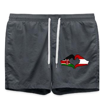 Kenya Autriche mains forme de cœur - Short de bain - charbon - Devant - AI Model Male 185 light (185cm)
