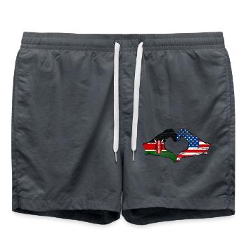Kenya USA mains forme de coeur utilisé - Short de bain - charbon - Devant - AI Model Male 185 light (185cm)