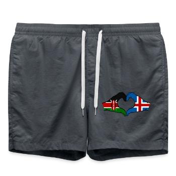 Kenia Island Hände Herzfor - Badeshorts - Anthrazit - Vorne - AI Model Male 185 light (185cm)