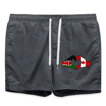 Kenia Kanada Hände Herzform - Badeshorts - Anthrazit - Vorne - AI Model Male 185 light (185cm)
