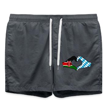 Kenia Bayern Hände Herzform - Badeshorts - Anthrazit - Vorne - AI Model Male 185 light (185cm)