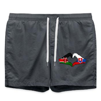 Kenia Slowakei Hände Herzform - Badeshorts - Anthrazit - Vorne - AI Model Male 185 light (185cm)