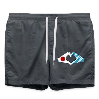 Japon Bavière mains forme de coeur - Short de bain - charbon - Devant - AI Model Male 185 light (185cm)