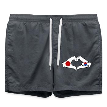 Japon Corée du Sud mains en forme de coeur - Short de bain - charbon - Devant - AI Model Male 185 light (185cm)