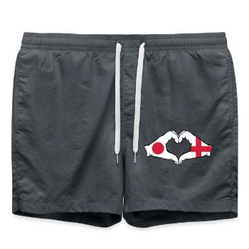 Japon Angleterre Mains Forme De Coeur - Short de bain - charbon - Devant - AI Model Male 185 light (185cm)