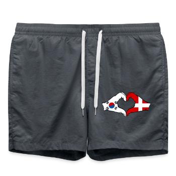 Corée du Sud Danemark Mains Forme de coeur - Short de bain - charbon - Devant - AI Model Male 185 light (185cm)