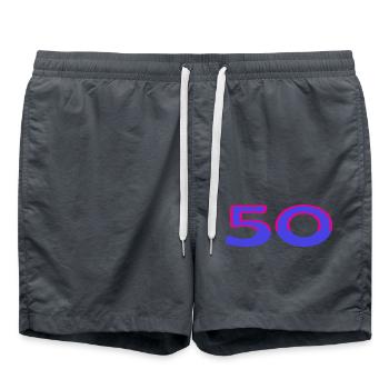 50. 50 ANS. 50e ANNIVERSAIRE. ANNIVERSAIRE 50 ANS. - Short de bain - charbon - Devant - AI Model Male 185 light (185cm)
