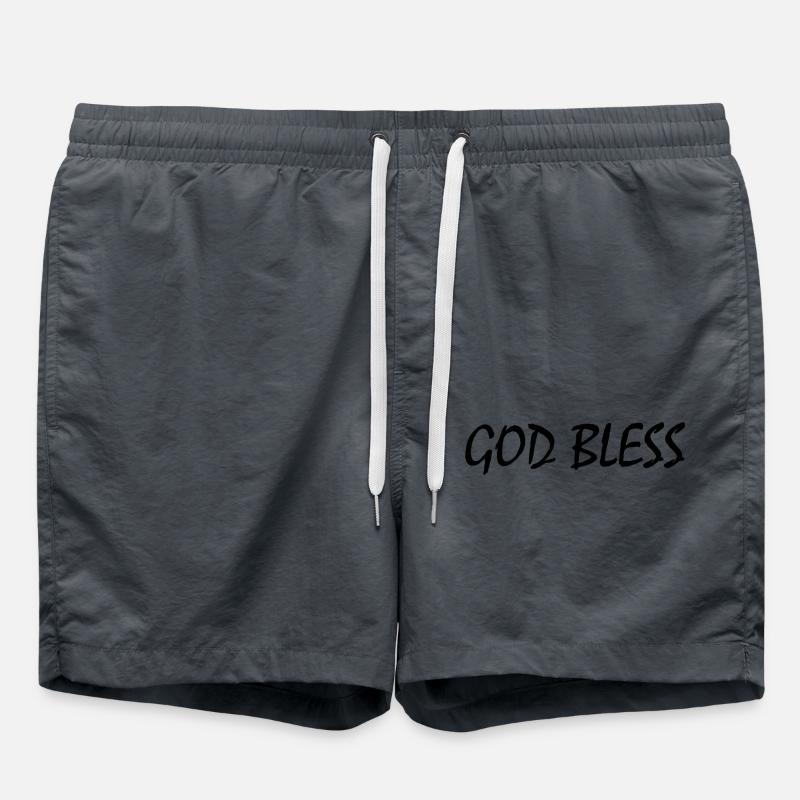 God bless - Swim Trunks - anthracite