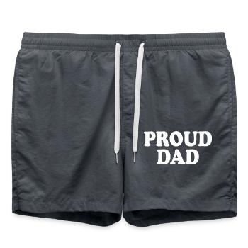 Proud dad - Badeshorts - Anthrazit - Vorne - AI Model Male 185 light (185cm)