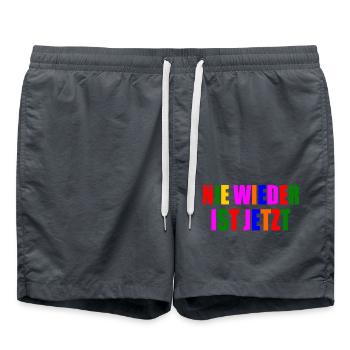 Nie wieder ist jetzt - Badeshorts - Anthrazit - Vorne - AI Model Male 185 light (185cm)