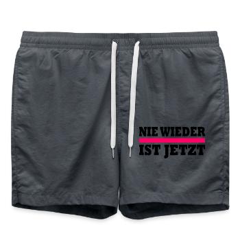 Nie wieder ist jetzt - Badeshorts - Anthrazit - Vorne - AI Model Male 185 light (185cm)