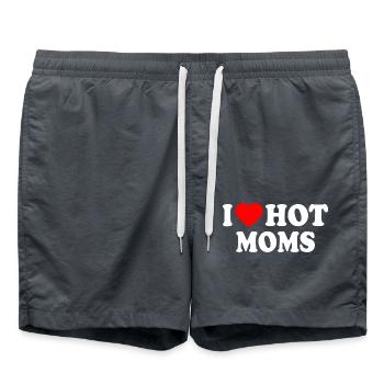 I love hot moms - Swim Trunks - anthracite - Front - AI Model Male 185 light (185cm)
