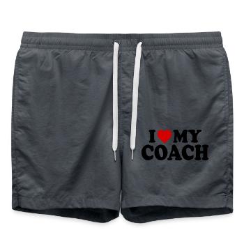 I love my coach - Badeshorts - Anthrazit - Vorne - AI Model Male 185 light (185cm)
