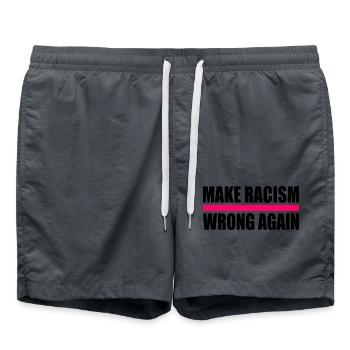 make racism wrong again - Swim Trunks - anthracite - Front - AI Model Male 185 light (185cm)