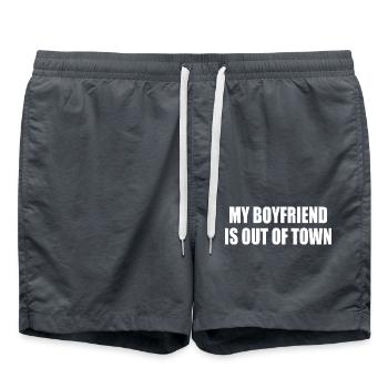 my boyfriend if out of town - Badeshorts - Anthrazit - Vorne - AI Model Male 185 light (185cm)