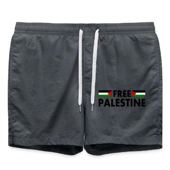 Free palestine - Swim Trunks - anthracite - Front - AI Model Male 185 light (185cm)