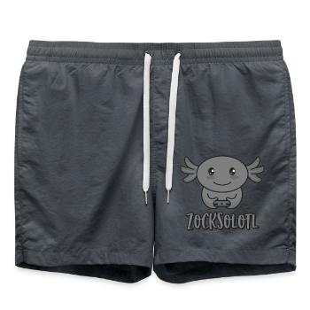 Zocksolotl Axolotl Zocker zocken spielen gamer - Badeshorts - Anthrazit - Vorne - AI Model Male 185 light (185cm)