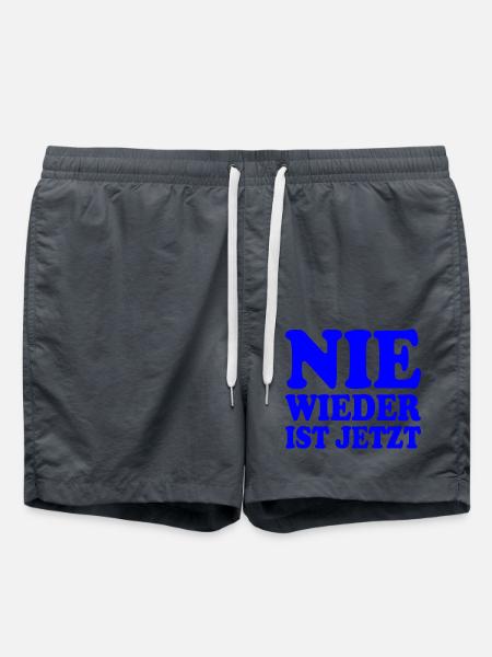 Nie wieder ist jetzt - Badeshorts - Anthrazit