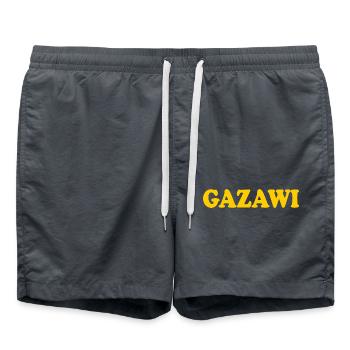 Gazawi gaza - Short de bain - charbon - Devant - AI Model Male 185 light (185cm)