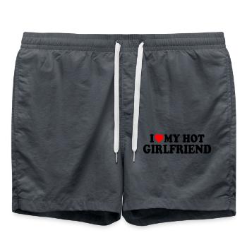 i love my hot girlfriend - Short de bain - charbon - Devant - AI Model Male 185 light (185cm)