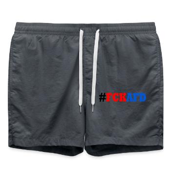 Fck afd - Badeshorts - Anthrazit - Vorne - AI Model Male 185 light (185cm)
