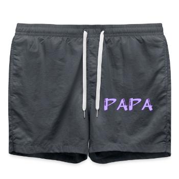 PAPUAN. DAD. FATHER's DAY. HAPPY BIRTHDAY DAD - Swim Trunks - anthracite - Front - AI Model Male 185 light (185cm)