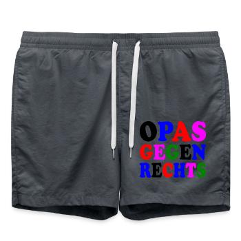 Opas gegen rechts - Badeshorts - Anthrazit - Vorne - AI Model Male 185 light (185cm)