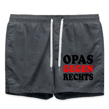 Opas gegen rechts - Badeshorts - Anthrazit - Vorne - AI Model Male 185 light (185cm)