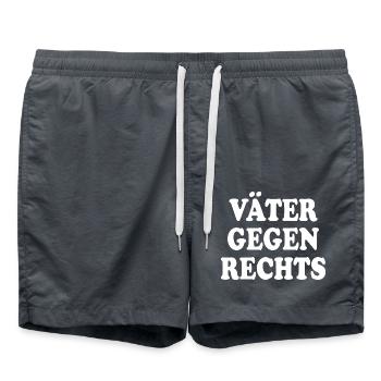 Väter gegen rechts - Badeshorts - Anthrazit - Vorne - AI Model Male 185 light (185cm)