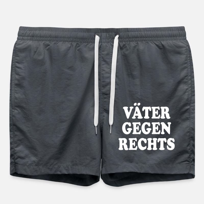 Väter gegen rechts - Badeshorts - Anthrazit