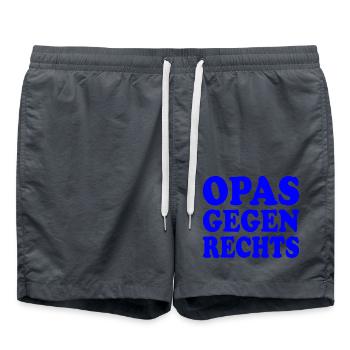 Opas gegen rechts - Badeshorts - Anthrazit - Vorne - AI Model Male 185 light (185cm)