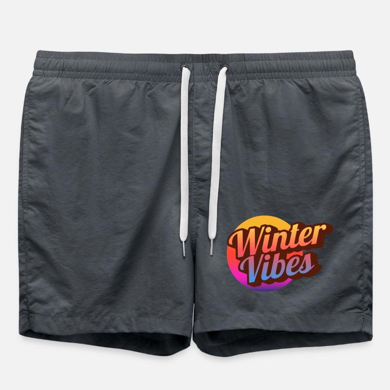 Winter Vibes Retro Gradient - Swim Trunks - anthracite
