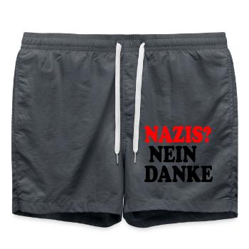 Nazis nein danke - Badeshorts - Anthrazit - Vorne - AI Model Male 185 light (185cm)
