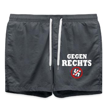 Gegen rechts - Badeshorts - Anthrazit - Vorne - AI Model Male 185 light (185cm)