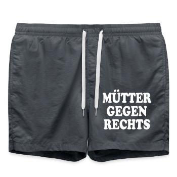 Mütter gegen rechts - Badeshorts - Anthrazit - Vorne - AI Model Male 185 light (185cm)