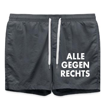 Alle gegen rechts - Badeshorts - Anthrazit - Vorne - AI Model Male 185 light (185cm)