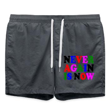 Never again is now - Short de bain - charbon - Devant - AI Model Male 185 light (185cm)