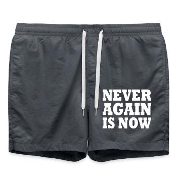 Never again is now - Swim Trunks - anthracite - Front - AI Model Male 185 light (185cm)