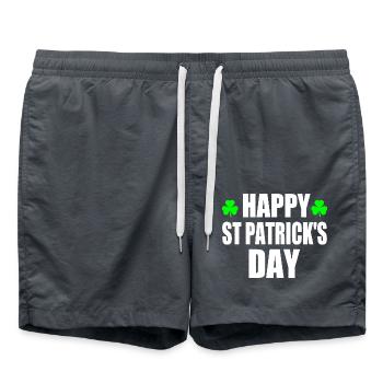 happy st patrick's day - Short de bain - charbon - Devant - AI Model Male 185 light (185cm)