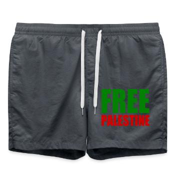 Free palestine - Swim Trunks - anthracite - Front - AI Model Male 185 light (185cm)