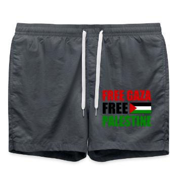 Free gaza Free palestine - Badeshorts - Anthrazit - Vorne - AI Model Male 185 light (185cm)