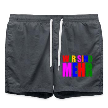 Wir sind mehr - Badeshorts - Anthrazit - Vorne - AI Model Male 185 light (185cm)