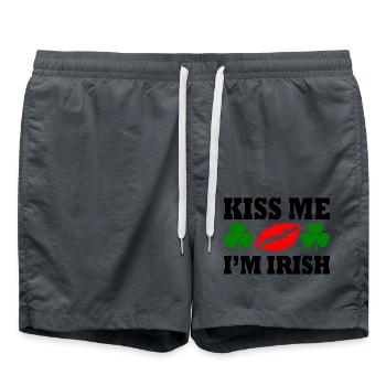 kiss me im irish - Short de bain - charbon - Devant - AI Model Male 185 light (185cm)