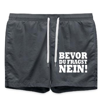 Bevor du fragst nein - Badeshorts - Anthrazit - Vorne - AI Model Male 185 light (185cm)