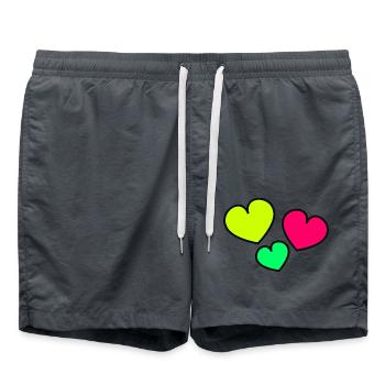 JUST MARRIED. Bachelorette party. VALENTINE'S DAY. COUPLE. LOVE - Swim Trunks - anthracite - Front - AI Model Male 185 light (185cm)
